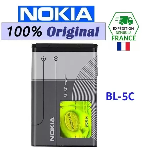 Batterie Nokia BL-5C Original pour 2323C/2330/2330C/2600/2610/2626/2700/2700C.