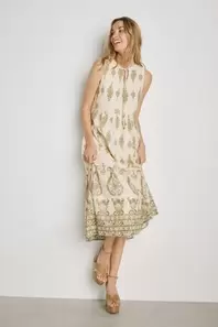 Vestido estampado escote pico