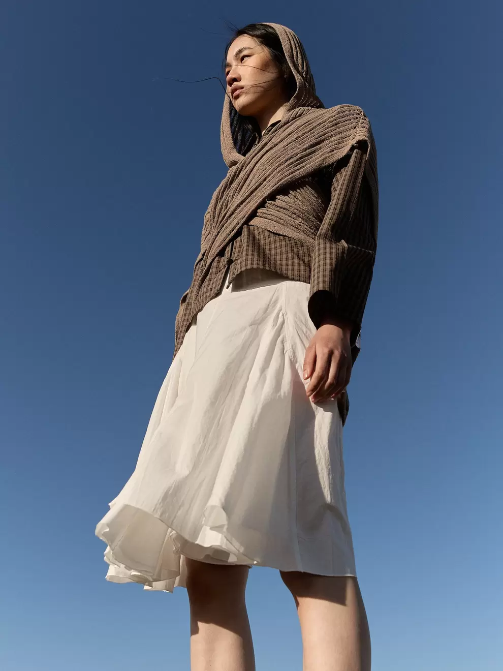Falda midi con pliegues de vuelo - Carrie