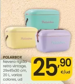 Polarbox - Nevera Rigida Retro Vintage, 29x45x30 Cm, 20 L