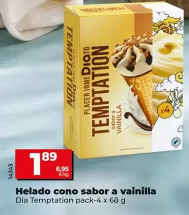 Dia Temptation - Helado Cono Sabor A Vainilla
