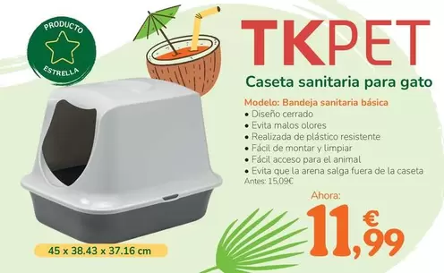 Tk-Pet - Caseta Sanitaria Para Gato
