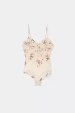 Body de Tul y Encaje Estampado Pretty Flowers