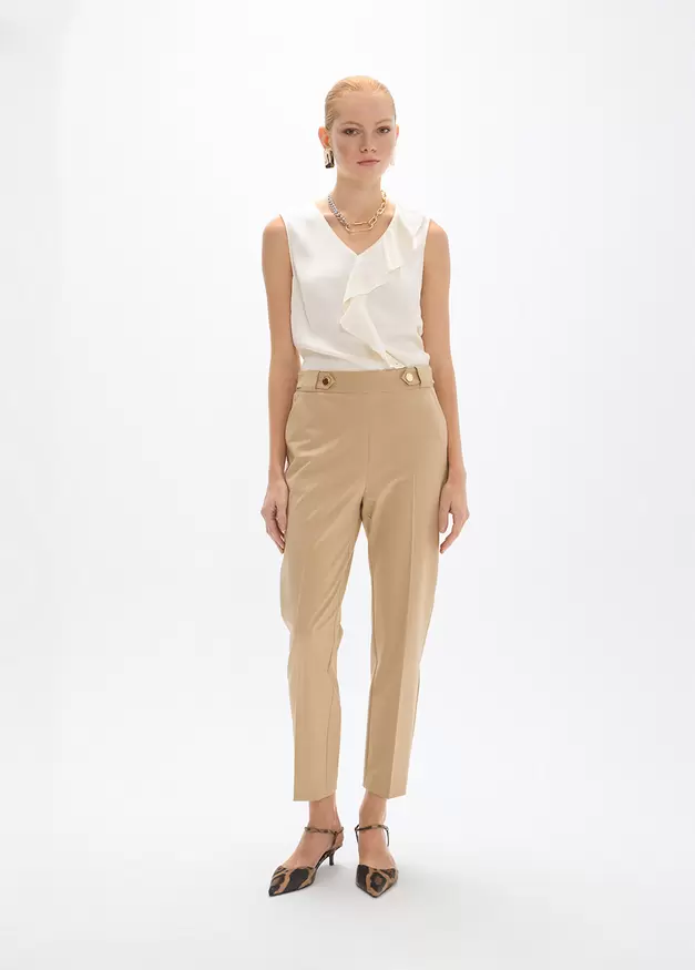 Basic Pants with Side Snap Waist