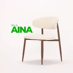 AINA metal chair with a wood-effect finish