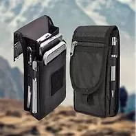 Mobile phone compartment, casual fanny pack, pen insert pouch, with flip lid, mobile phone waist bag with pendant
