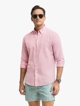 CAMISA LINO BOLSILLO SALMÓN