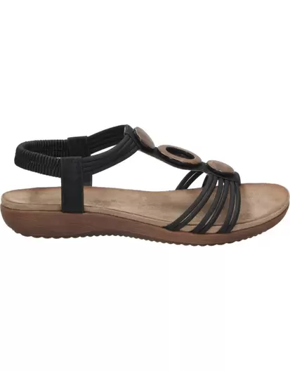 Sandalias con cuña abz26676 en negro para mujer