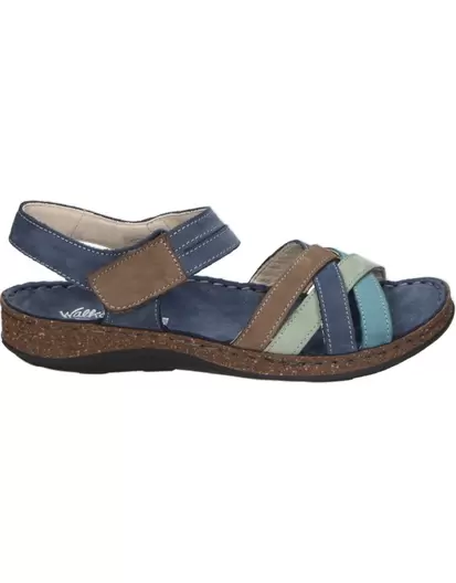 Sandalias de Piel con Cuña 3861-43170 en Multicolor para Mujer