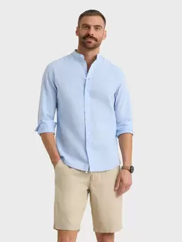 CAMISA LINO MAO CELESTE