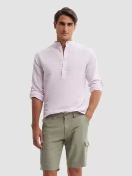 POLERA LINO RAYAS MAO ROSA
