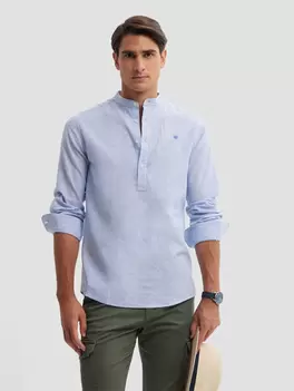POLERA LINO RAYAS MAO AZUL