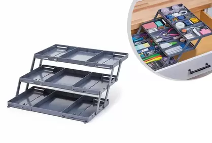 Organizador de cajones con niveles desplegables