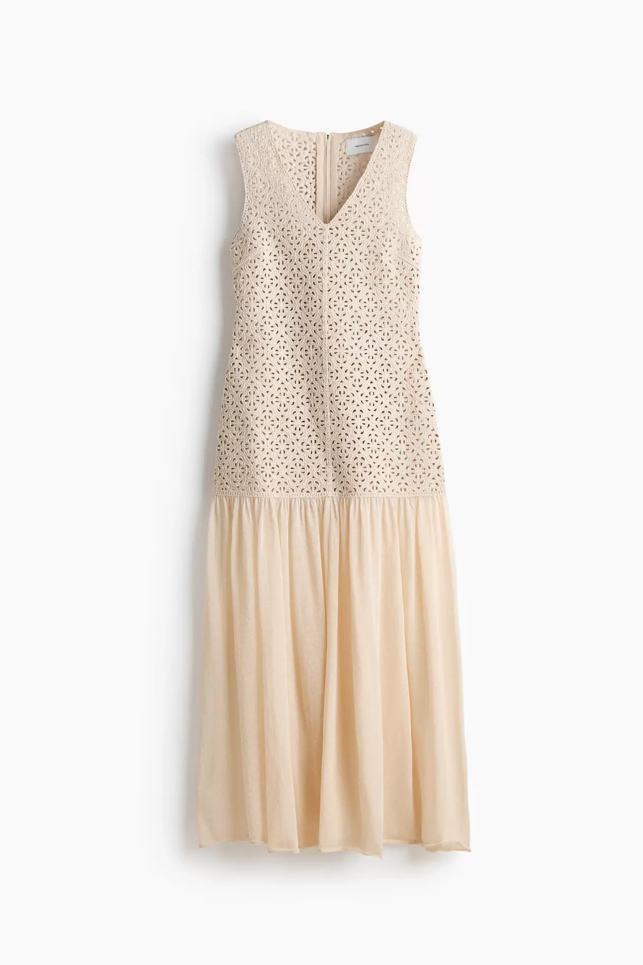 Vestido acampanado efecto crochet