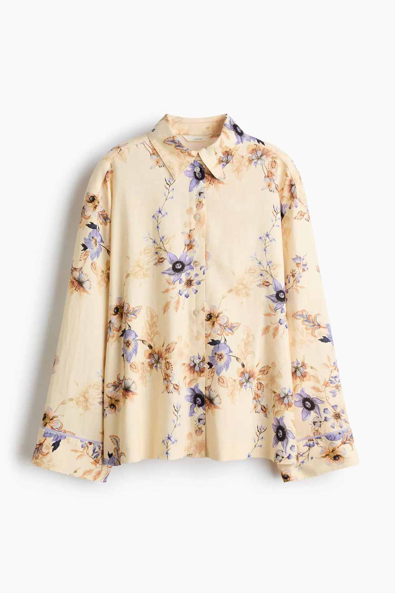 Camisa oversize en mezcla de lino