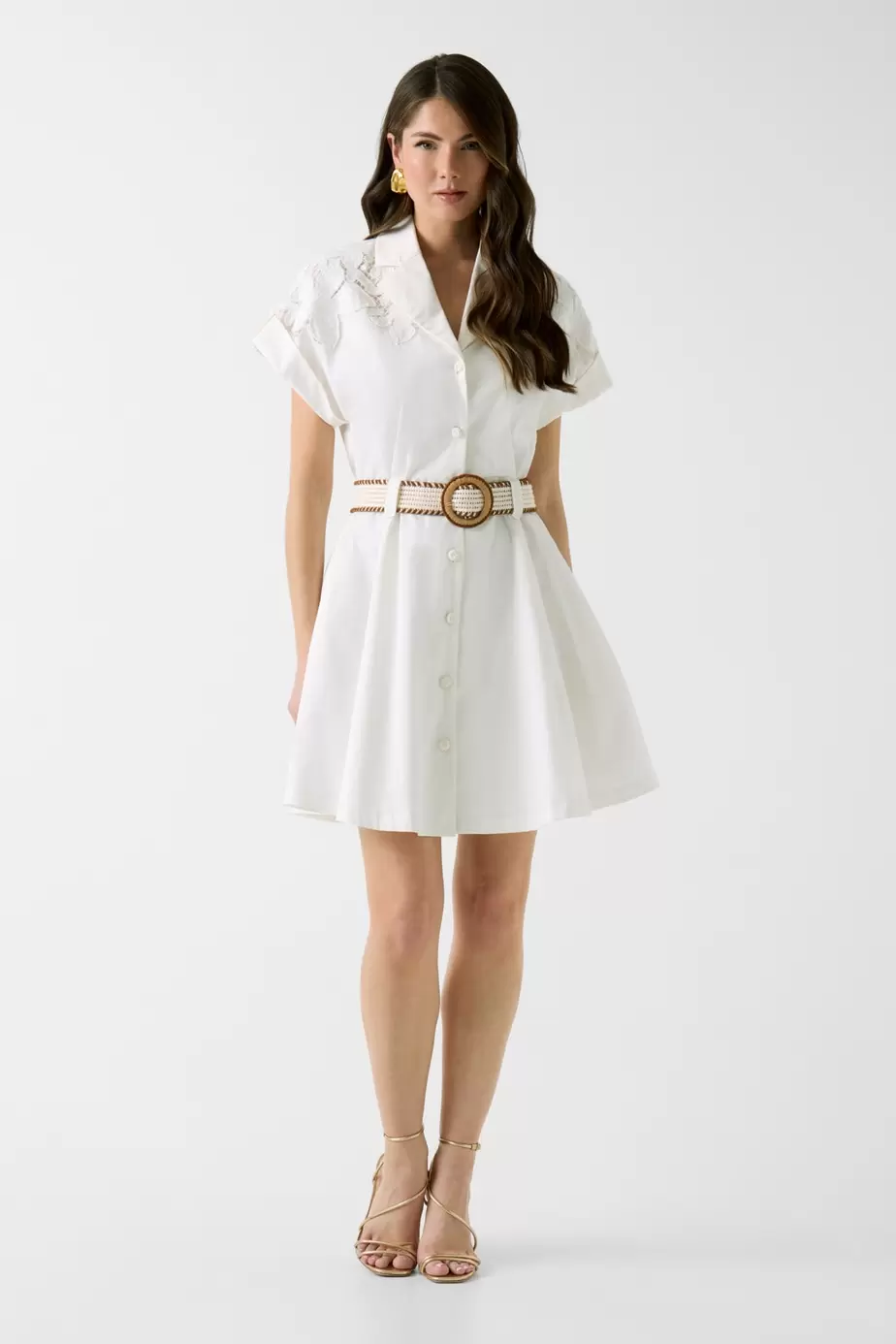 Vestido camisa bordado Marciano