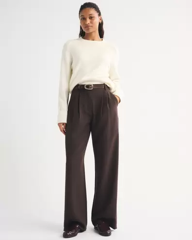 Pantalones tipo sastre de pernera ancha Sloane A&F Curve Love