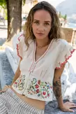 CROSS STICH EMBROIDERED TOP