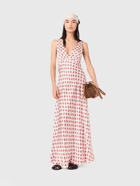 Vestido estampado de seda