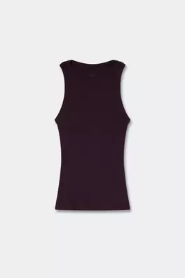 Camiseta de Tirantes de Canalé de Algodón Superior
