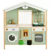 Cocina completa con accesorios de madera