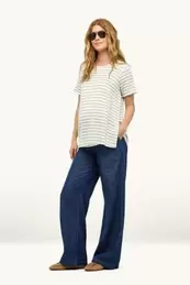Pantalón premamá - wide leg - look vaquero