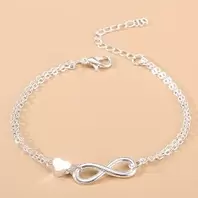 Silver Bracelet for Women Chain Bracelets with Adjustable Layered Charms Dainty Fashion Jewelry Gifts for Her
