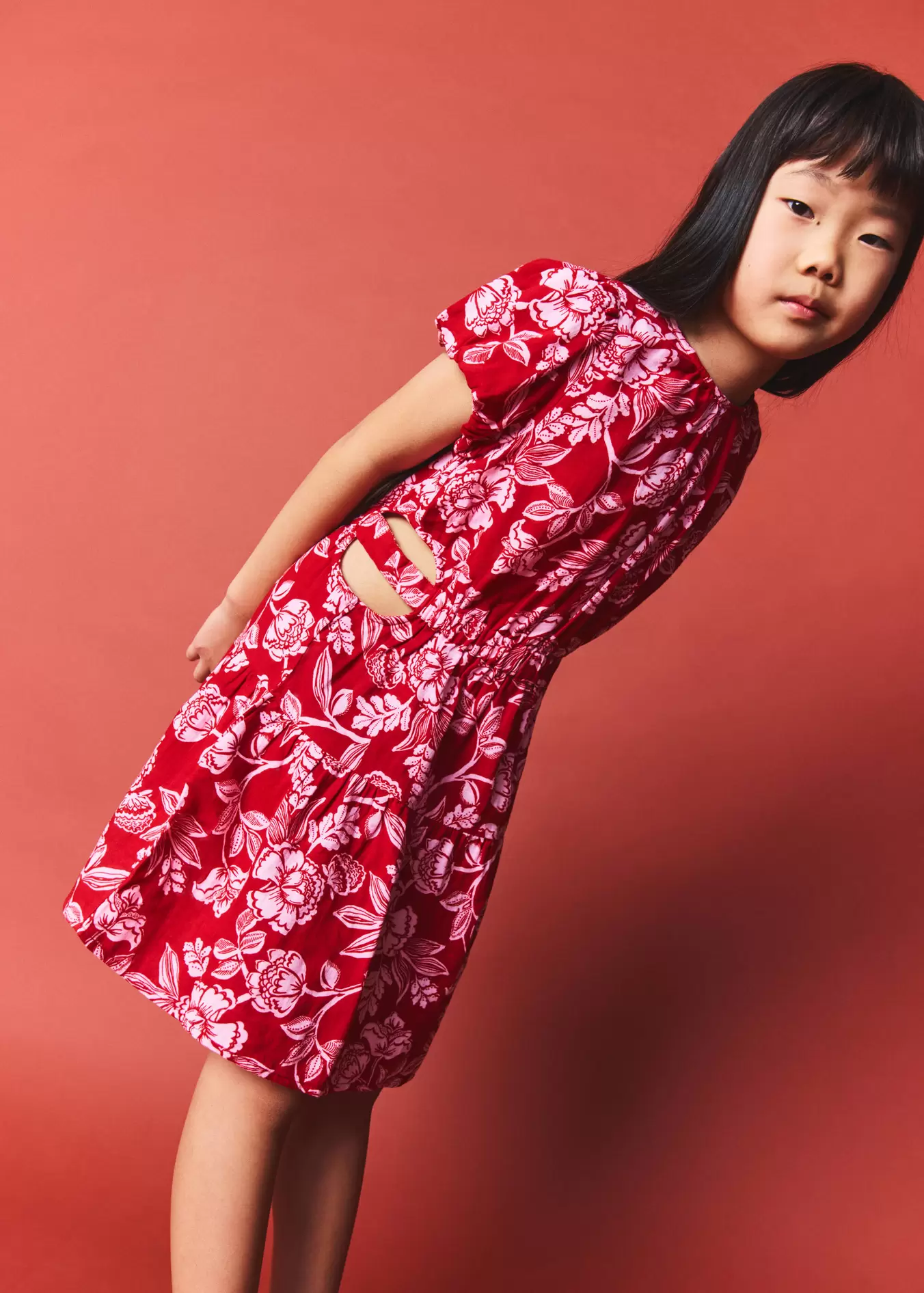 Vestido floral aberturas