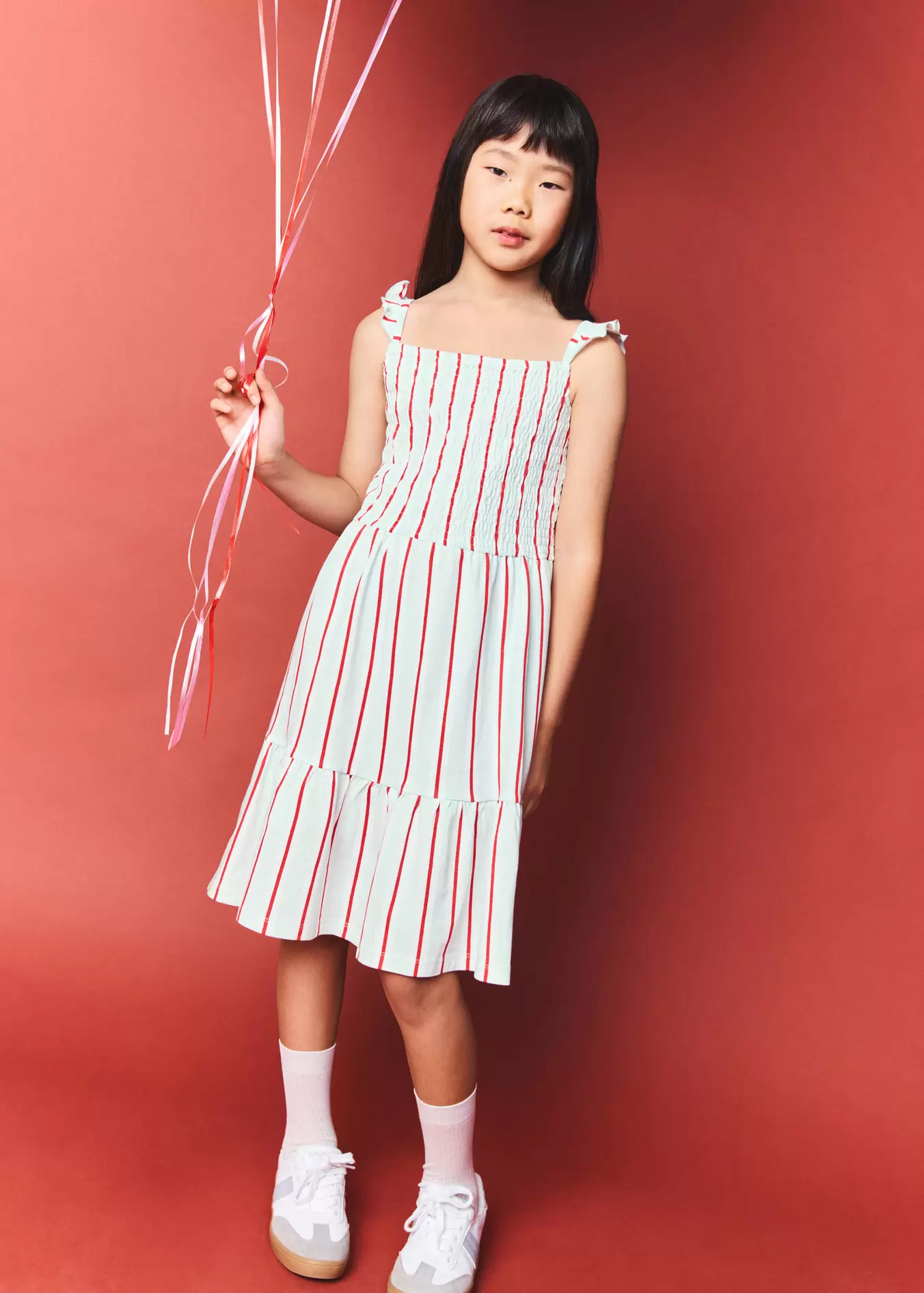 Vestido rayas volantes