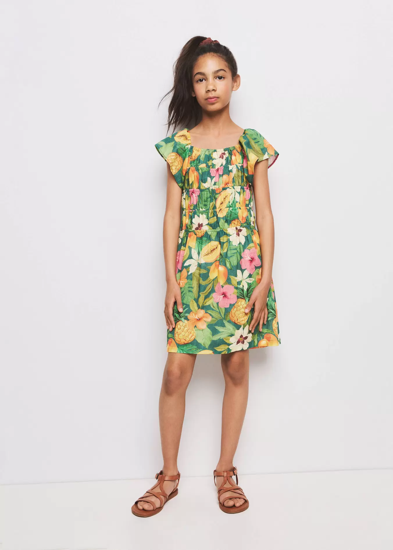 Vestido estampado tropical