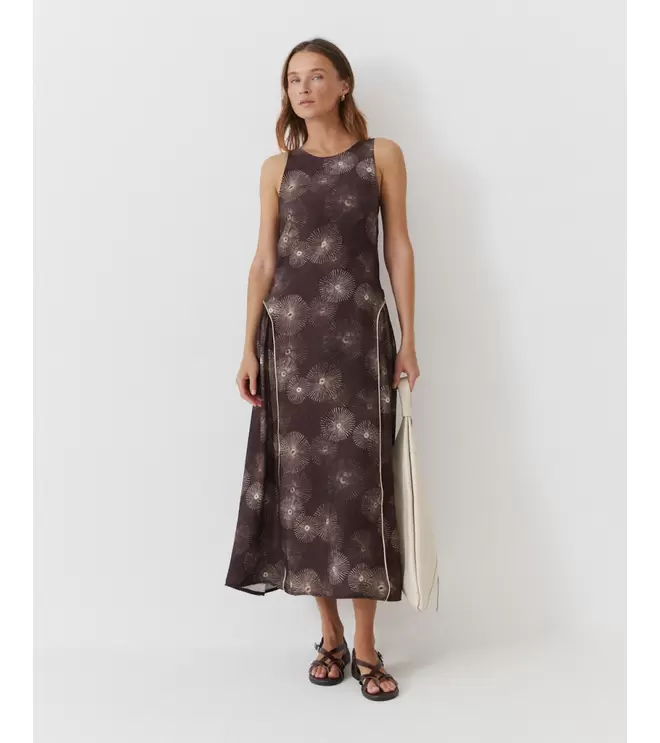 VESTIDO MIDI ESTAMPADO GEOMÉTRICO
