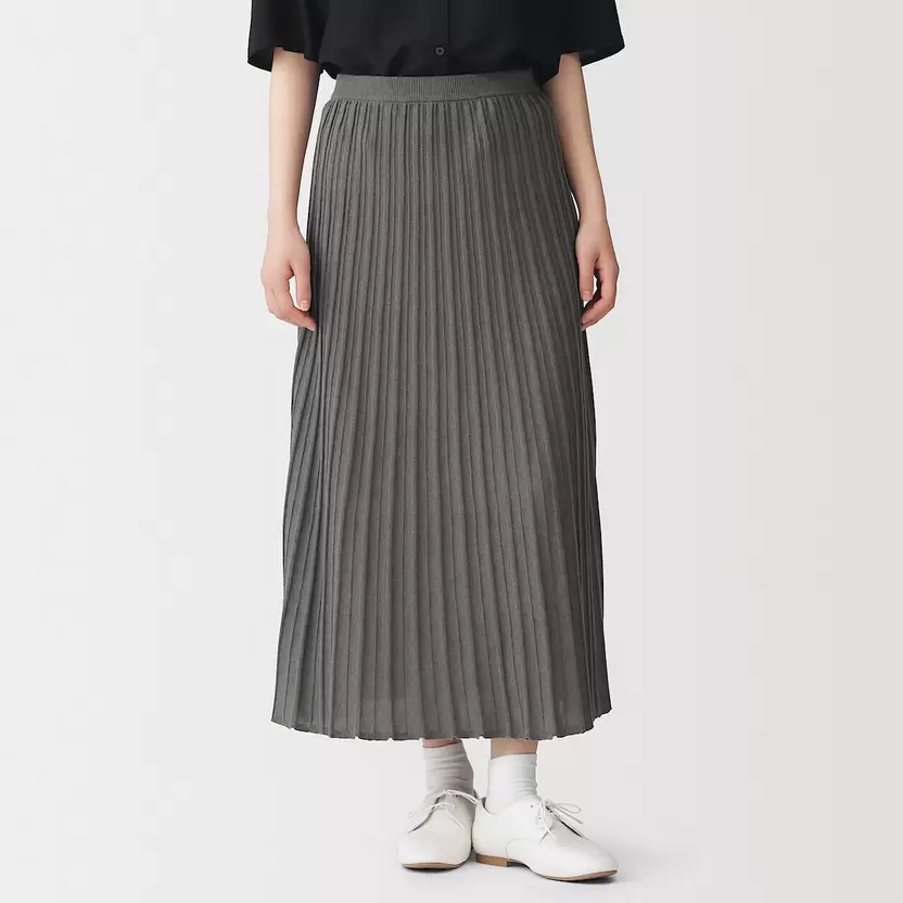 Falda de largo midaxi acanalada de mezcla de lyocell para mujer