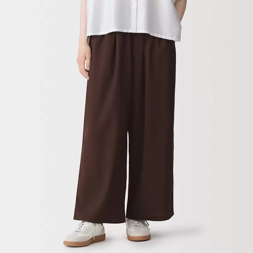 Pantalones de corte holgado y pierna ancha y de mezcla de lyocell para mujer