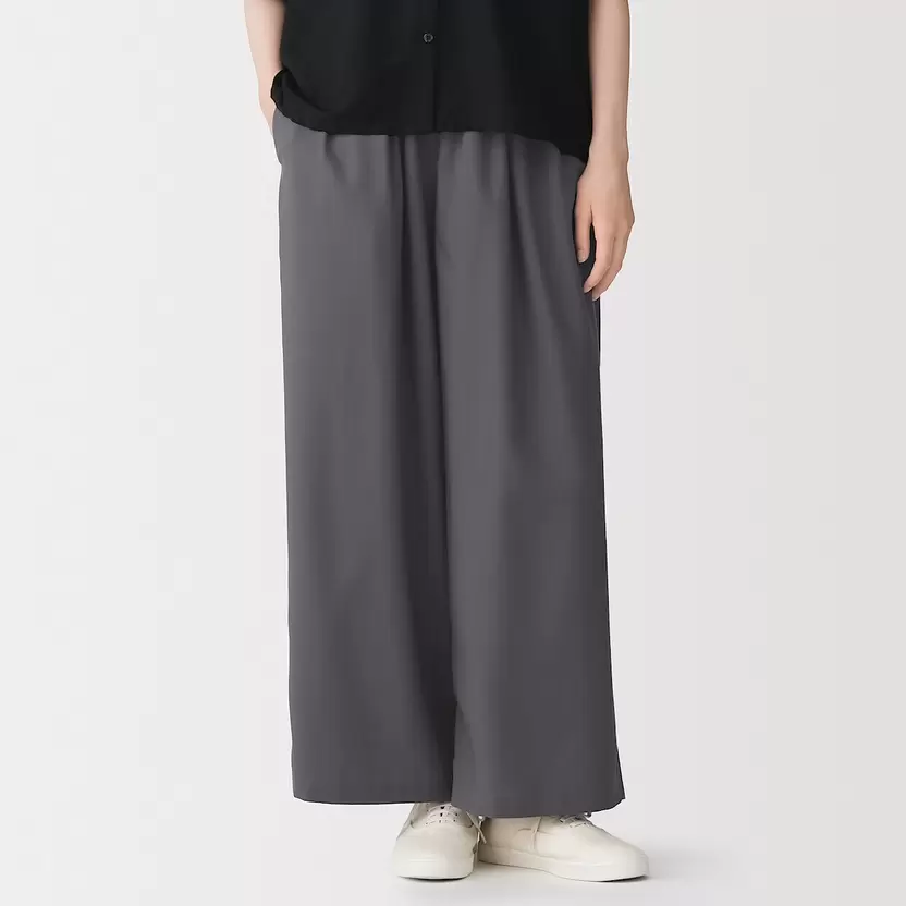 Pantalones de corte holgado y pierna ancha y de mezcla de lyocell para mujer