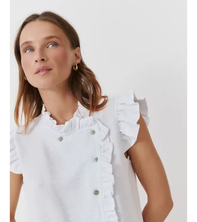 BLUSA MINI VOLANTES BOTONES