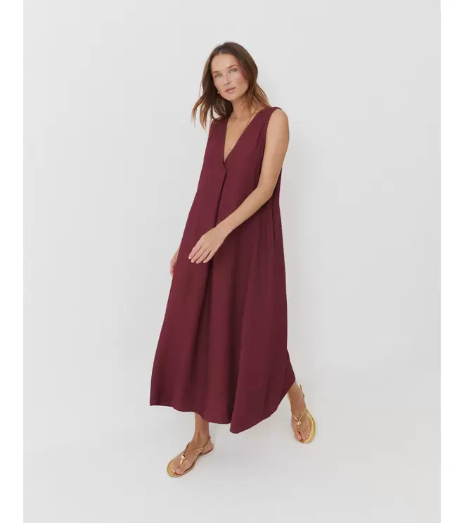 VESTIDO LARGO ESCOTE PICO