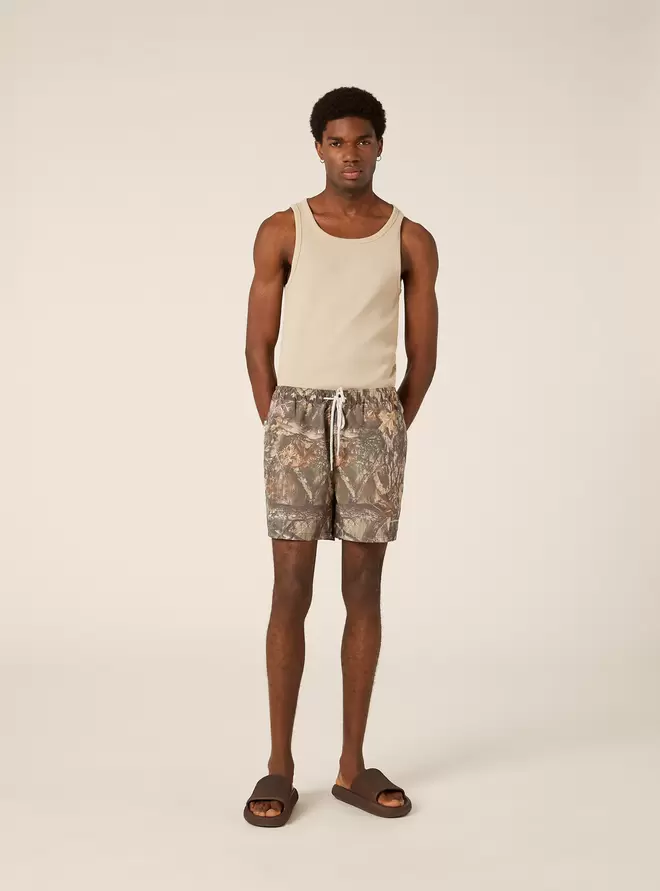 Shorts de Cordón con Estampado Camuflaje Real-Tree