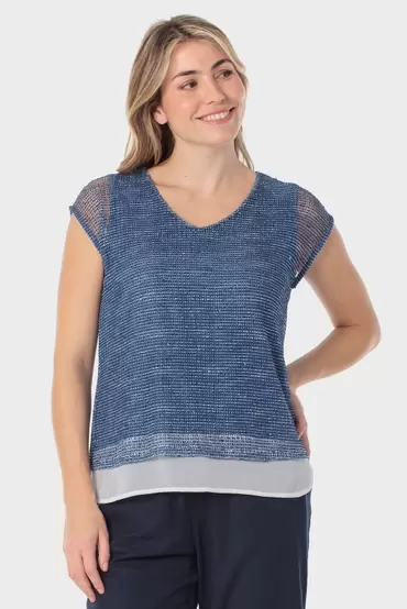 Camiseta rejilla lentejuelas
