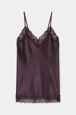 Top lencero con encaje y seda
