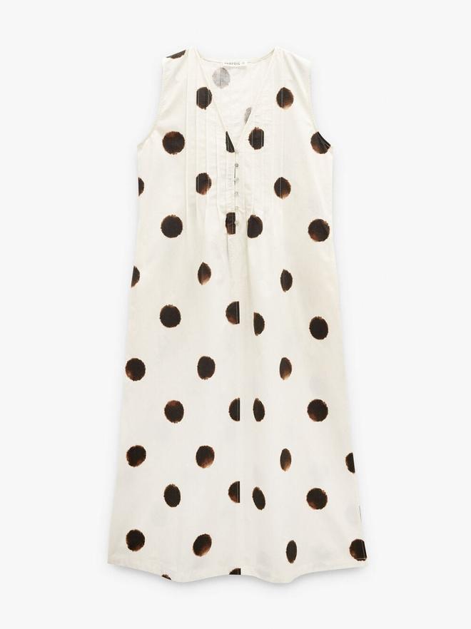Vestido estampado de lunares 100% algodón