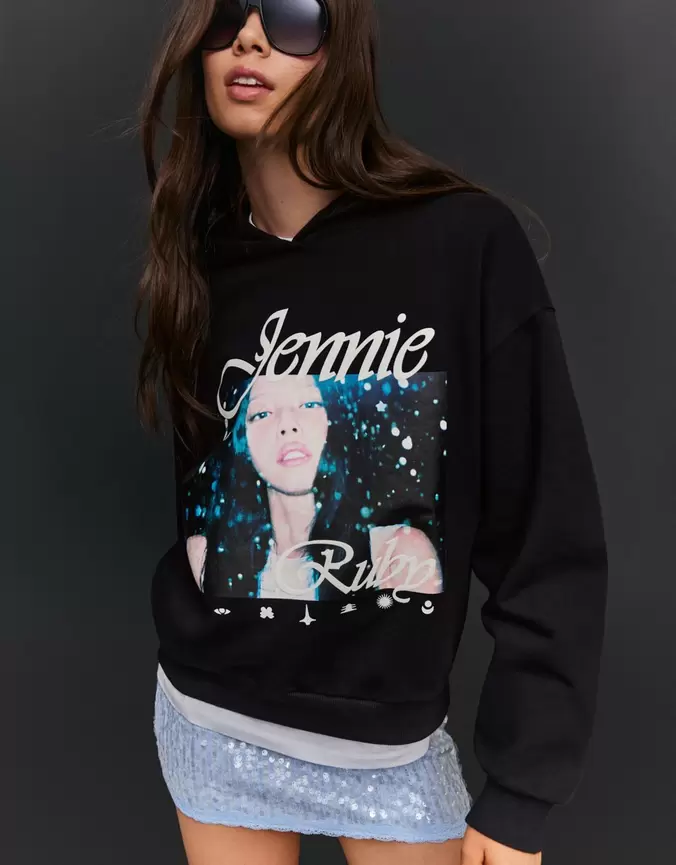 Sudadera Jennie Ruby capucha print
