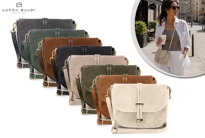 Elegante bolso de mano italiano de piel de Lucca Baldi