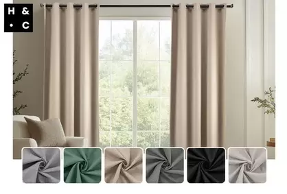 Cortinas opacas con ganchos o anillas
