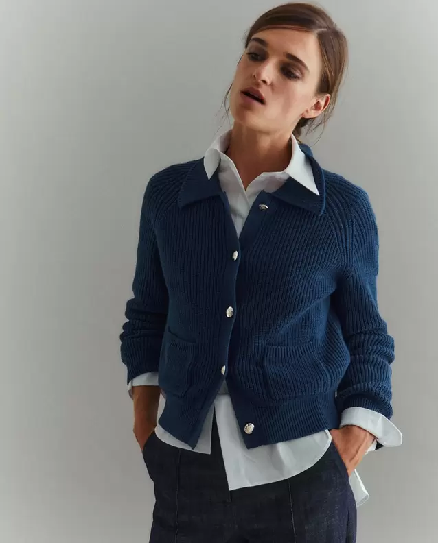 Chaqueta punto manga trenzada