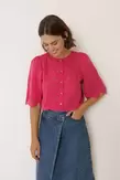 BOXY SHIRT WITH SCHIFFLI EMBROIDERY