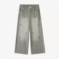 Pantalón ancho niña bordado Hello Kitty