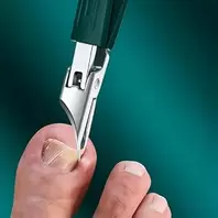 Curved Stainless Steel Nail Cutter Ergonomic Handle | Sharp curved blades, precise tight blade edge, comfortable handles, compact size, pedicure and nail grooming on the