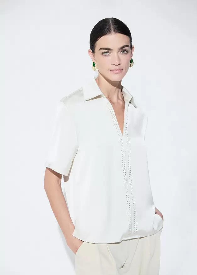 Short Sleeve Top with Front Studs