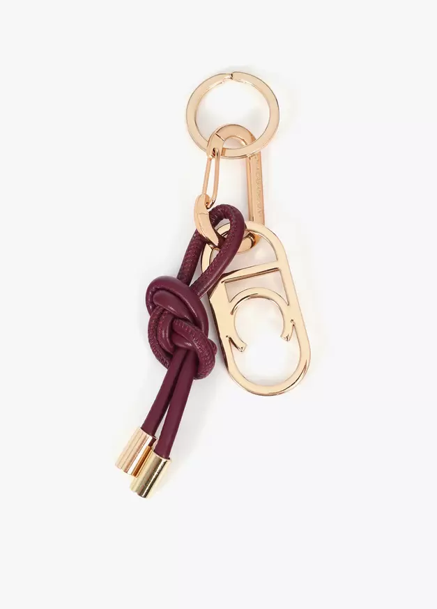 Infinite Knot Keychain with Oval LC Charm