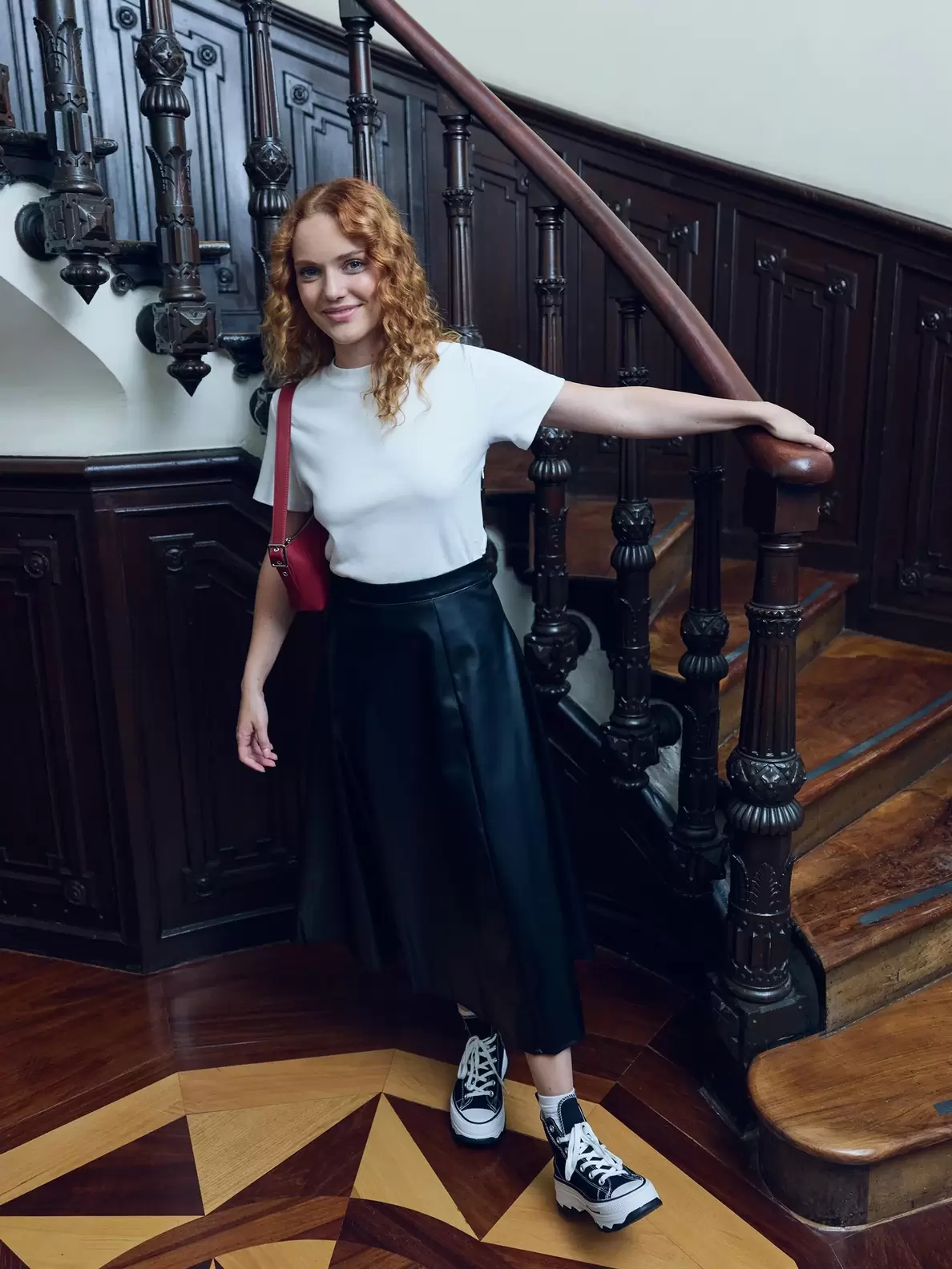 Vestido midi combinado de...